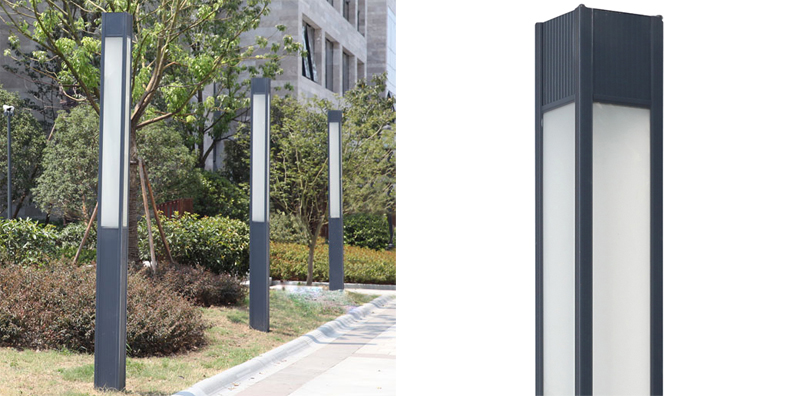 3米铝型材方柱现代庭院灯图片