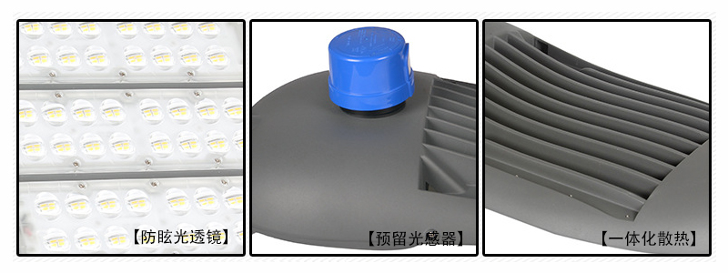 (QDLED-LD024)新款带光感器模组LED路灯头细节展示图片