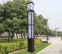 2.5米-5米广场方形镂空景观灯柱