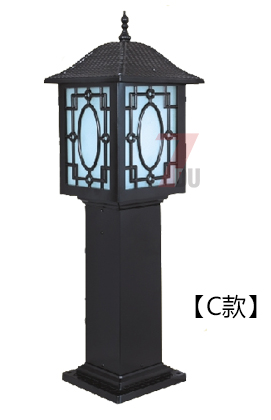 (QDCPD-YZ4603)公园黑色方柱尖头草坪灯C款