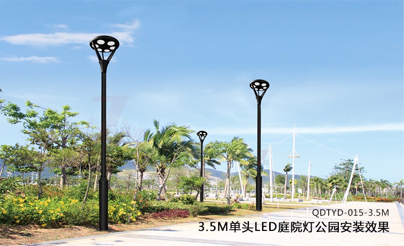 (QDTYD-015)30W现代单头公园LED庭院灯安装实景效果